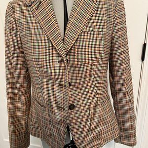 Talbots 2P Houndstooth Brown Blazer